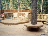 Pressure Treated Two Level Deck with Standard and Tree Benches